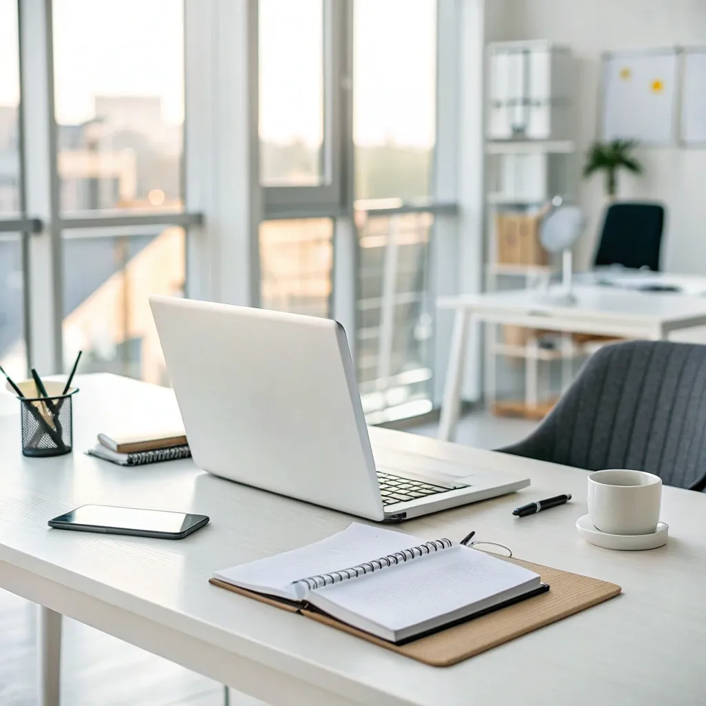 Minimalist Desk in a Professional Office Setting